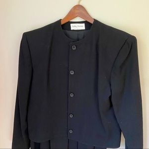 Vintage Stanley Sherman Black Suit & Pleated Skirt